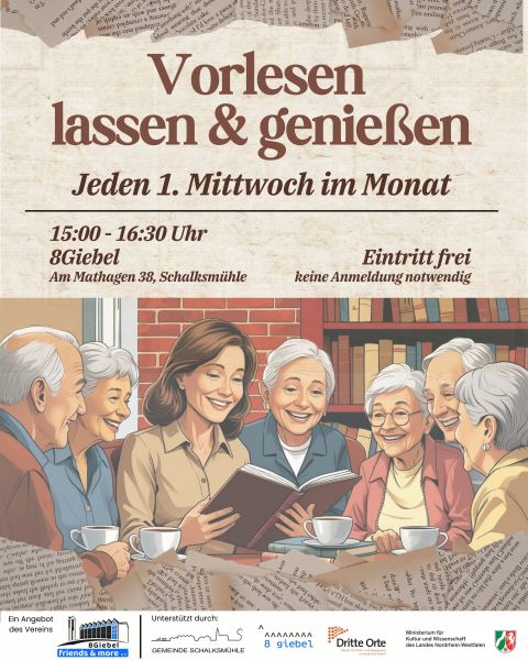 Plakat: 8Giebel friends & more e. V.